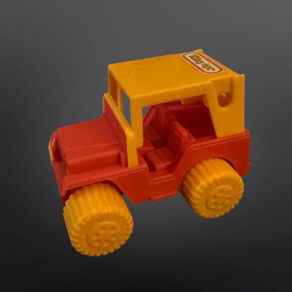 Vintage Swedish Viking Toys Plastic Jeep Orange Yellow A2 - Picture 1 of 7